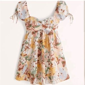 Abercrombie Puff Sleeve Floral Mini Dress